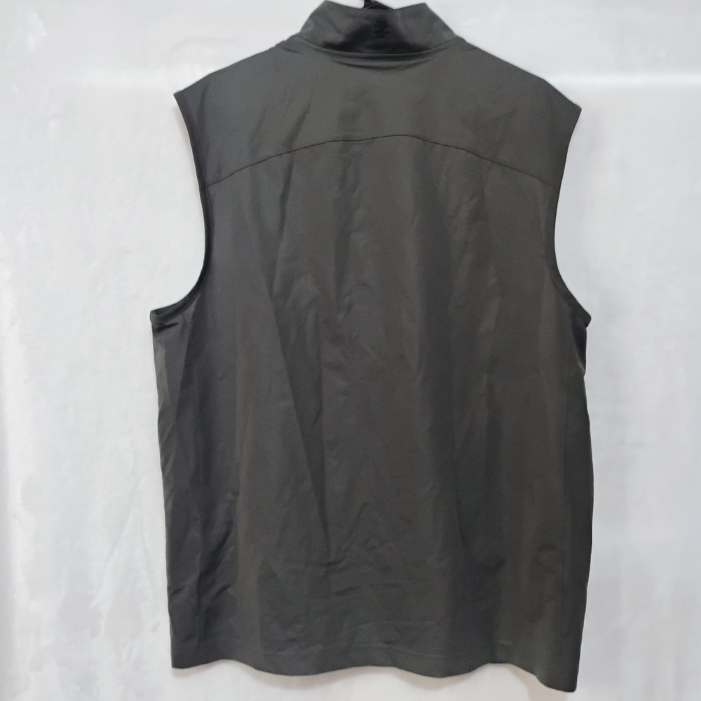 IZOD Golf Mens Large Gray Quarter Zip Performance Wind Vest Sleeveless Jacket W - Picture 2 of 6
